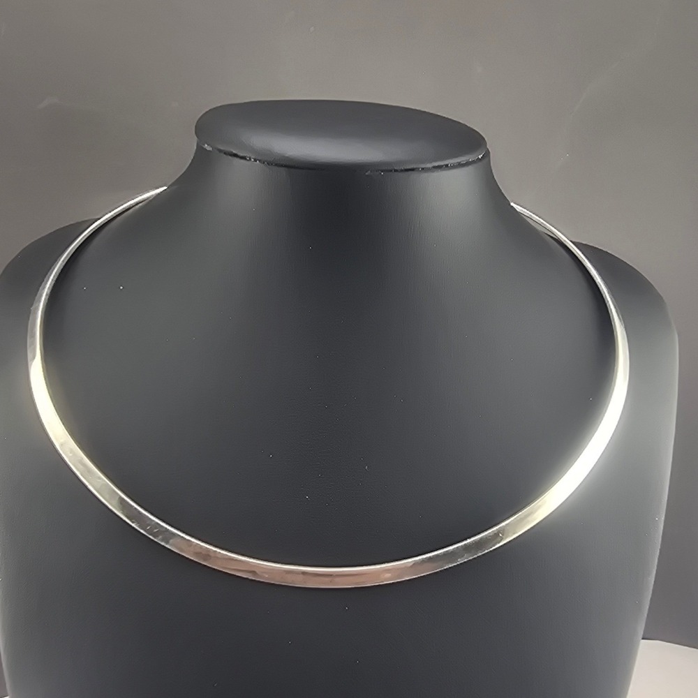 Vintage Sajen Collar Necklace Silver Sterling 925 Minimalist Torque 4.75in